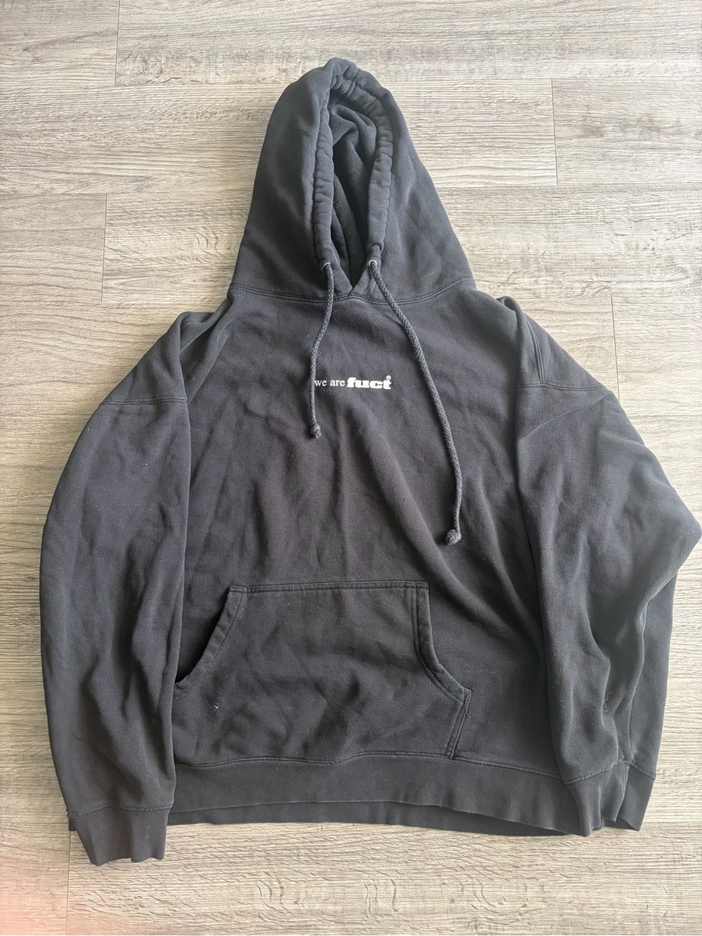 Black Men's Pullover Hoodie with 'we are fuct' Logo